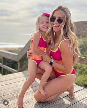 LainSnow Starburst Colorblock Ribbed High Waisted Bikini Set - XS Bottom/S Top